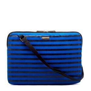 Rebecca Minkoff laptop case Black and Blue Striped 15" Sleeve Case Bag